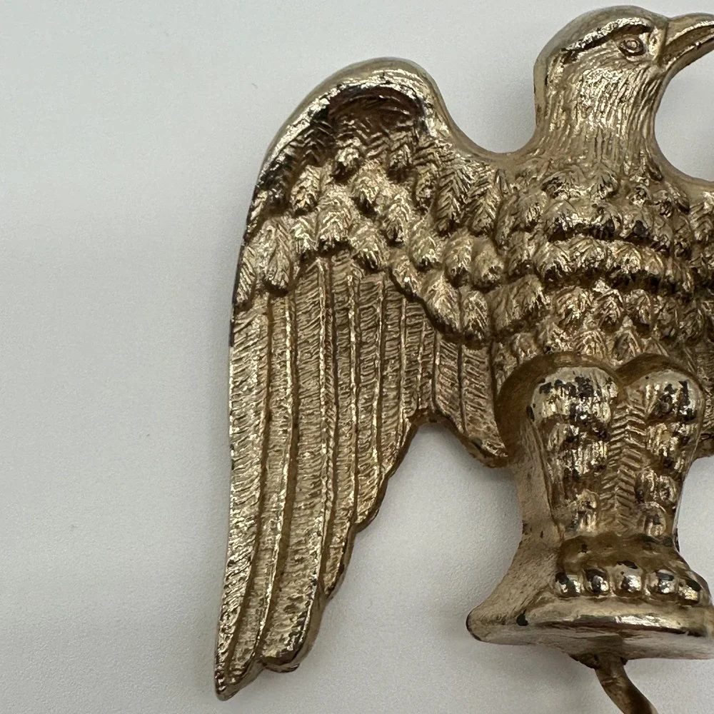 Vintage Eagle Corkscrew Brass Metal Spread Wing Wine Bottle Opener Patriotic